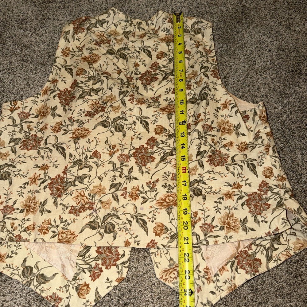 Vintage Raffaella 1X Linen Cotton Floral 2 Pc Set Vest Top Wide Leg Shorts - Picture 5 of 12